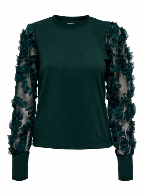 TOP BORDADO VERDE BOTELLA