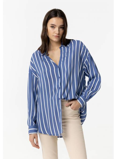 CAMISA BUAEQUE RAYAS AZUL