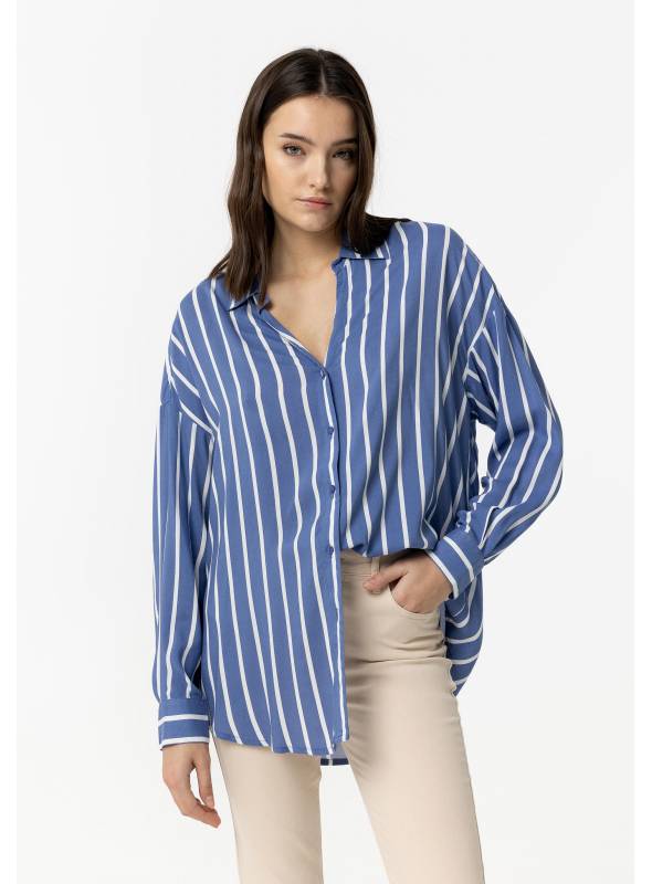 CAMISA BUAEQUE RAYAS AZUL