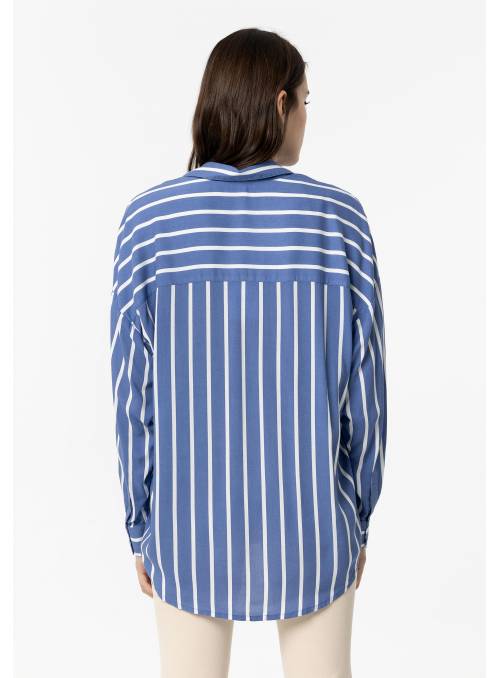 CAMISA BUAEQUE RAYAS AZUL