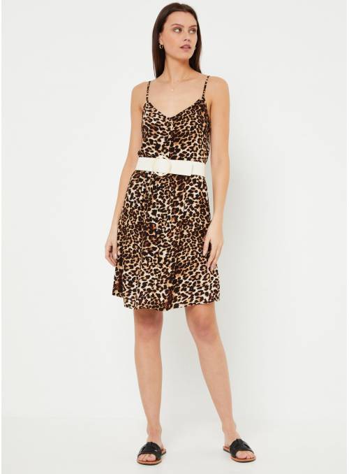 VESTIDO LEOPARDO CORTO PIECES