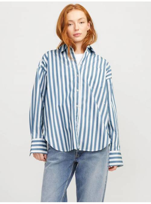 CAMISA OVERSIZE RAYAS AZUL JJXX