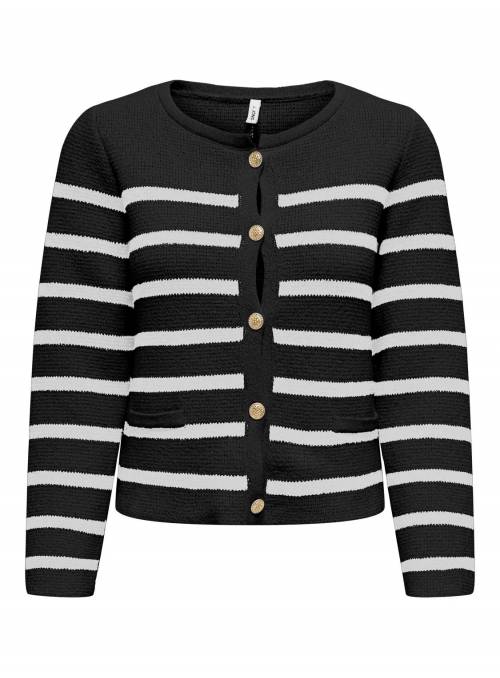 CARDIGAN FEM KNIT COC50/PL50 - BLACK - W