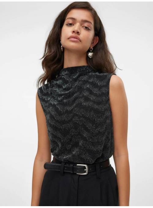 BLOUSE - CLOSED NECKLINE FEM KNIT POA74/