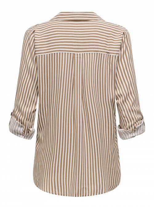 CAMISA LAUREN RAYAS MARRONES JDY