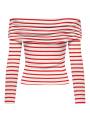 CAMISETA GLAMOUR RAYAS GRANATE ONLY