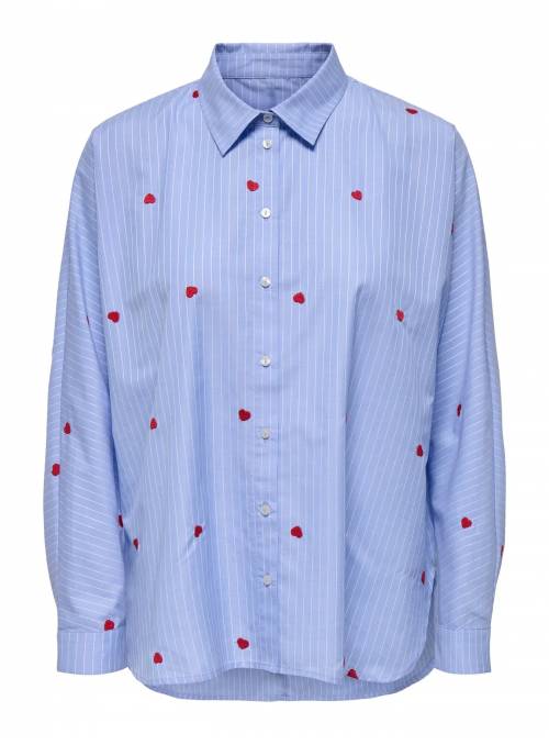 CAMISA LINA CELESTE CORAZON ONLY