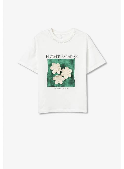 CAMISETA MUSA BLANCA FLOWER PARADIS TIFFOSI