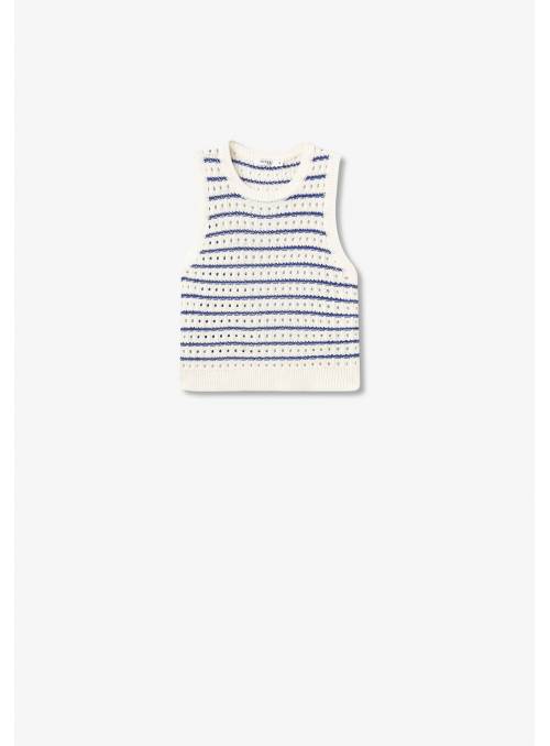 TOP CHIOS CROCHE RAYAS AZUL TIFFOSI
