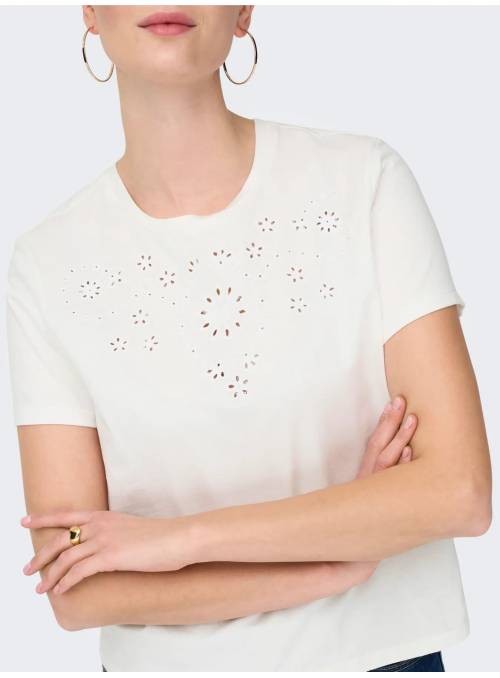 CAMISETA BORDADA BLANCA JDY