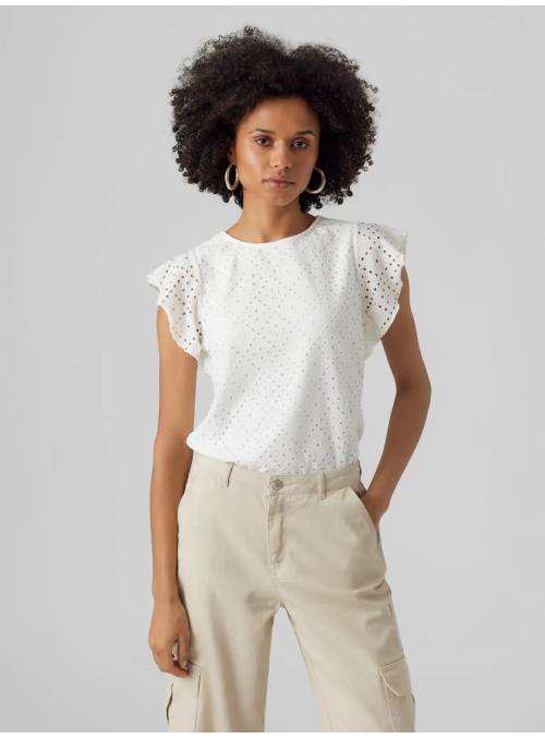 CAMISETA TASSA BLANCA TROQUELADA VERO MODA