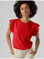 CAMISETA TROQUELADA ROJA VERO MODA