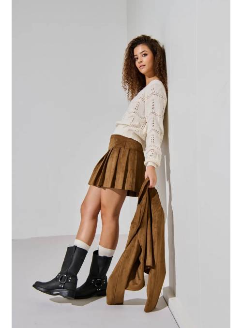 FALDA TULIP ANTE MARRON ONLY