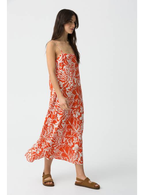VESTIDO NOVA ROJO ESTAMPADO TIFFOSI