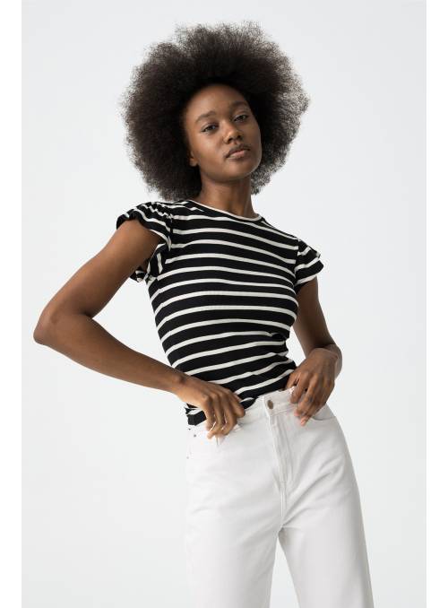 CAMISETA GAVI RAYAS NEGRAS Y BLANCAS TIFFOSI