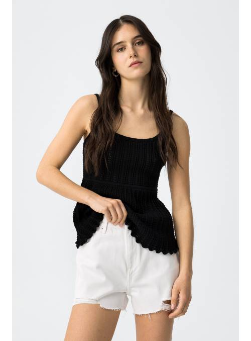 TOP ALBA CROCHE NEGRO TIFFOSI