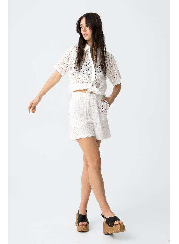 SHORT EMYLY TROQUELADO BLANCO TIFFOSI