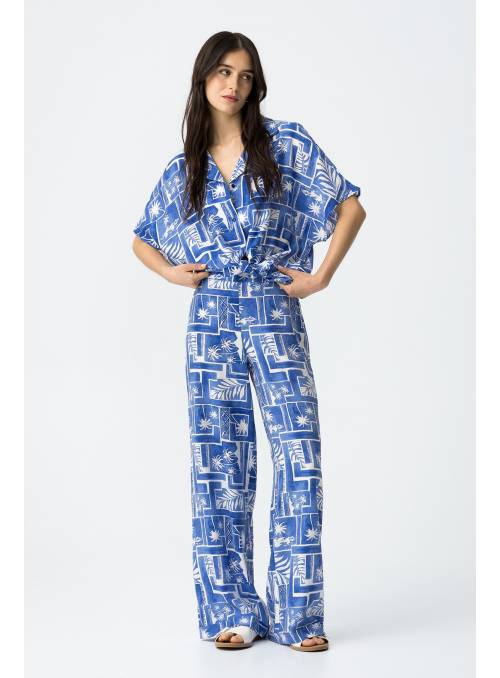 PANTALON POSITANO AZUL ESTAMPADO TIFFOSI