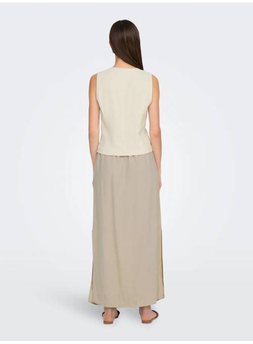 CHALECO LINO BEIGE IRIS ONLY