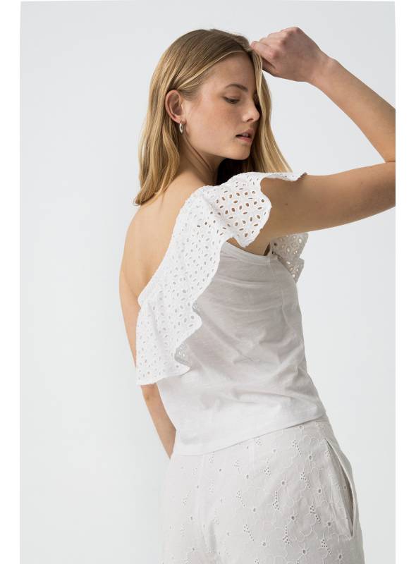 TOP OUTY BLANCO ASIMETRICO TIFFOSI