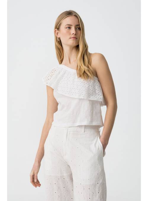 TOP OUTY BLANCO ASIMETRICO TIFFOSI