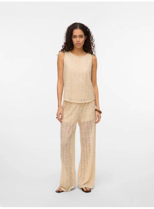 PANTALON MAYA CROCHE BEIG VERO MODA