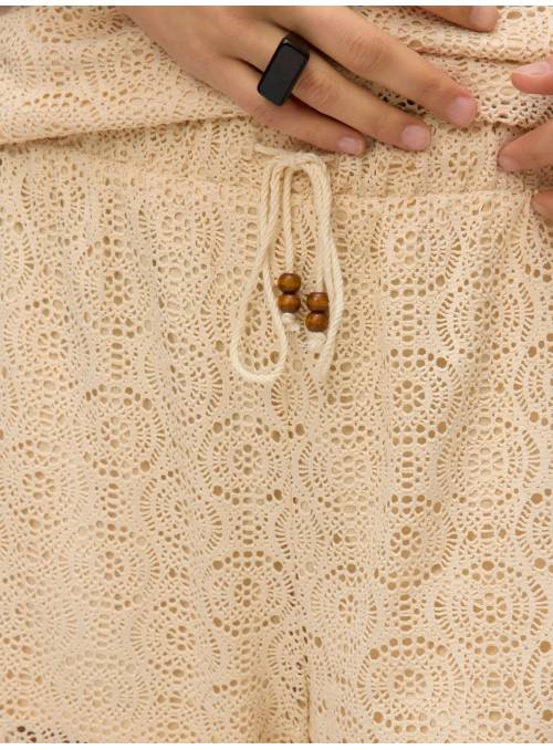 PANTALON MAYA CROCHE BEIG VERO MODA