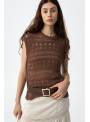 TOP TISBE CROCHE MARRON TIFFOSI