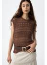 TOP TISBE CROCHE MARRON TIFFOSI