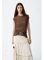 TOP TISBE CROCHE MARRON TIFFOSI
