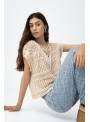 TOP HEKLA CROCHE BEIG TIFFOSI