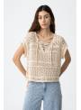 TOP HEKLA CROCHE BEIG TIFFOSI
