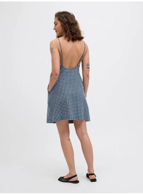 VESTIDO PETRA CUADRO VICHI AZUL JJXX