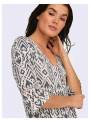 VESTIDO DORA M3/4 AZUL Y BLANCO JDY