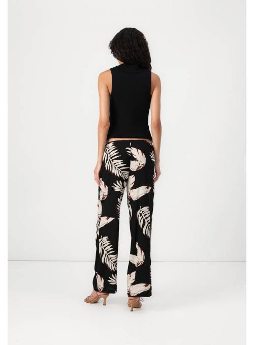 PANTALON EASYU NEGRO ESTAMPADO VERO MODA