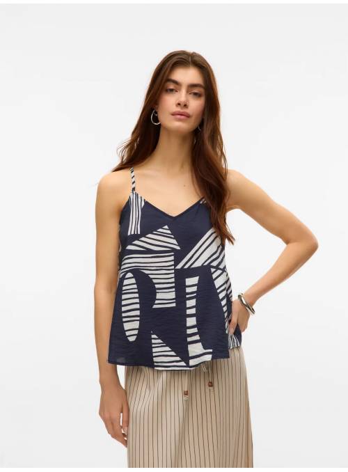 TOP LENCERO JOSIE ESTAMAPO AZUL VERO MODA