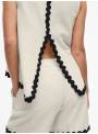 TOP LINO VILA BEIGE ESPALDA NEGRO