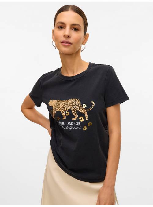 CAMISETA STAY NEGRA VERO MODA