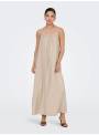 VESTIDO LLINO MAXI BEIGE ONLY