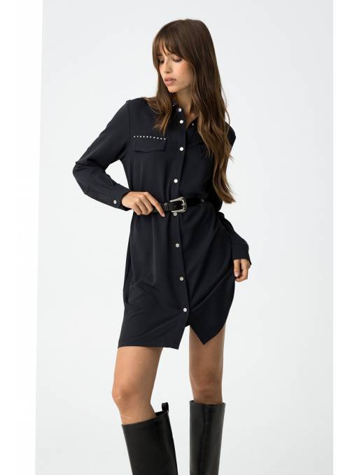 VESTIDO TACHAS CAMISERO TIFFOSI NEGRO