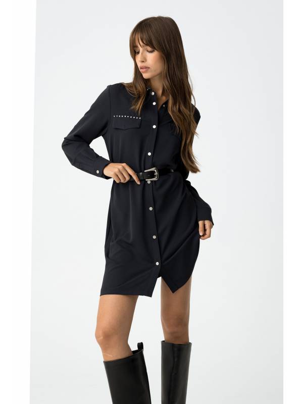 VESTIDO TACHAS CAMISERO TIFFOSI NEGRO
