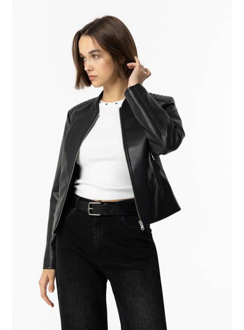 CHAQUETA POLIPIEL NEGRA TIFFOSI