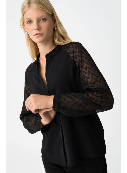 BLUSA PLEAT NEGRA TIFFOSI