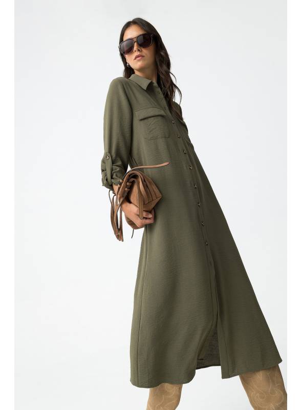 VESTIDO ESTRELA CAMISERO VERDE TIFFOSI