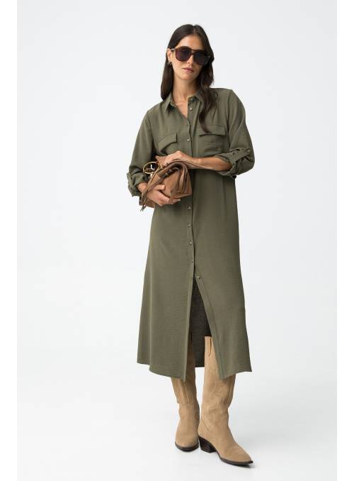 VESTIDO ESTRELA CAMISERO VERDE TIFFOSI