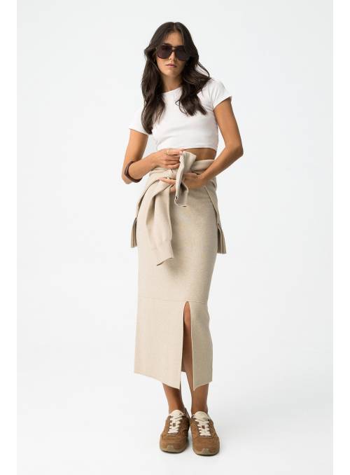 FALDA DE PUNTO KYRI BEIGE TIFFOSI
