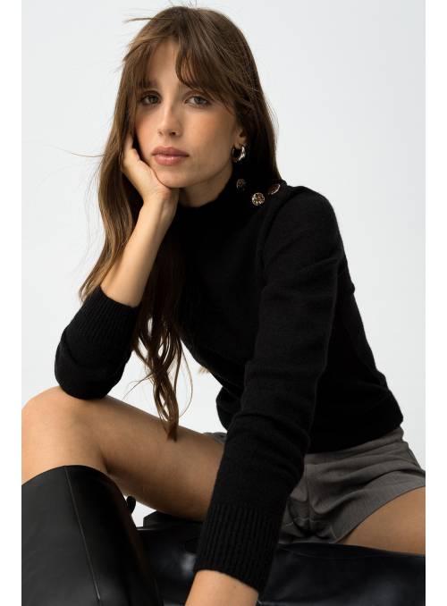 JERSEY NEGRO BOTONES DORADO TIFFOSI