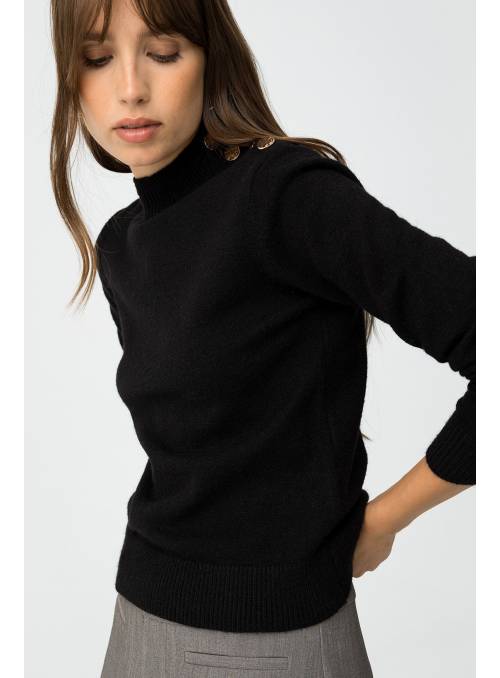 JERSEY NEGRO BOTONES DORADO TIFFOSI