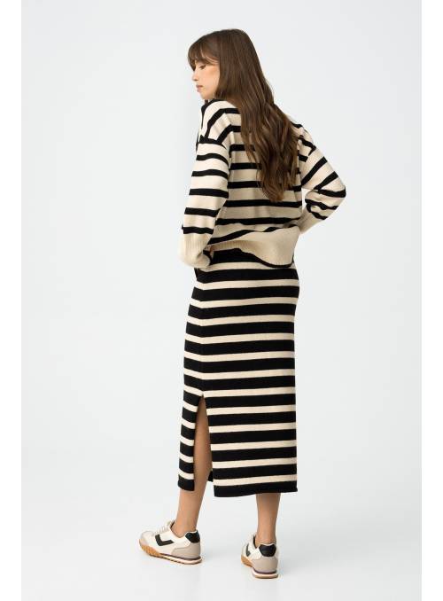 FALDA CIRCE PUNTO RAYAS B/N TIFFOSI