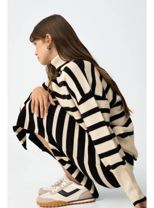 JERSEY CIRCE PUNTO RAYAS B/N TIFFOSI